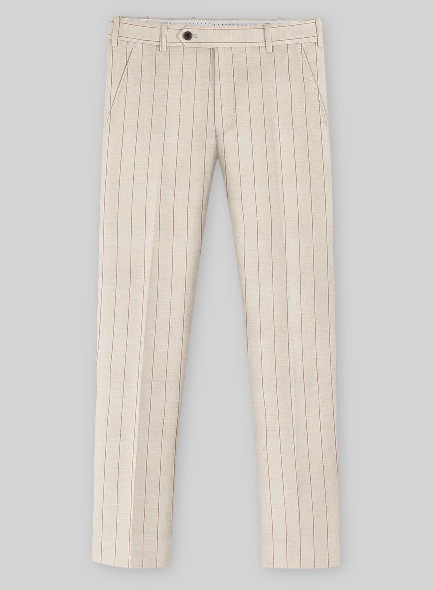 Napolean Artisan Band Beige Wool Suit - StudioSuits