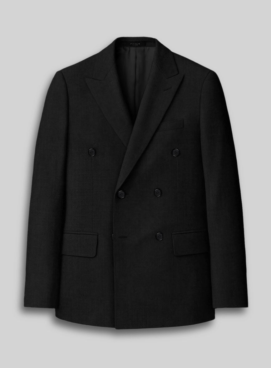 Napolean Black Wool Double Breasted Suit - StudioSuits