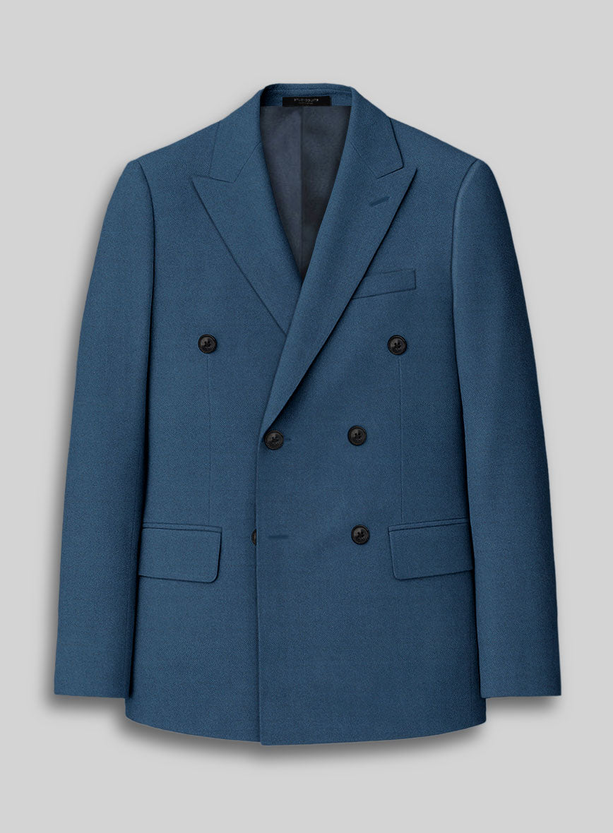 Napolean Casa Blue Wool Double Breasted Jacket - StudioSuits