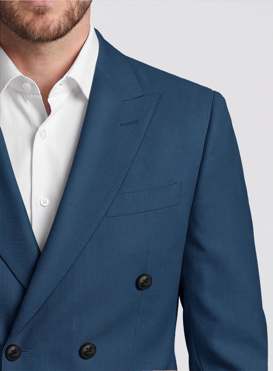 Napolean Casa Blue Wool Double Breasted Suit - StudioSuits