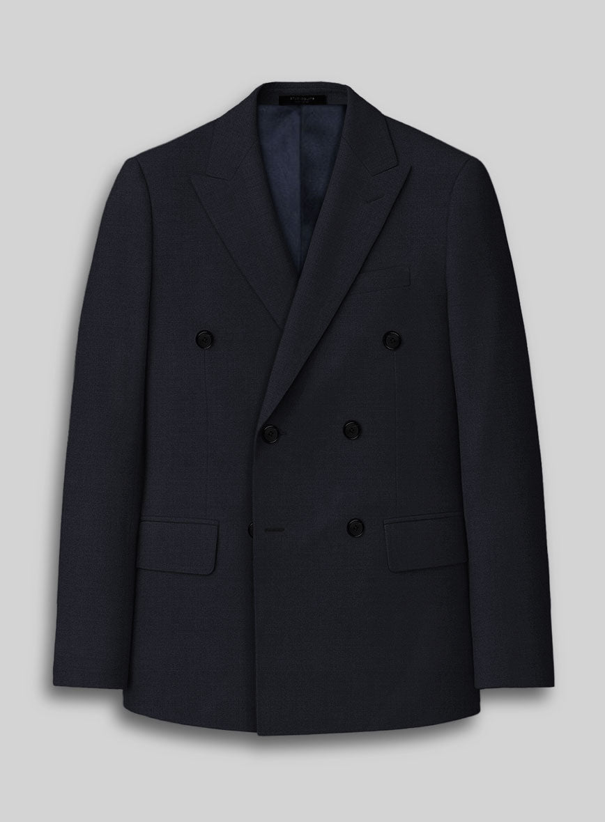 Napolean Dark Blue Wool Double Breasted Suit - StudioSuits