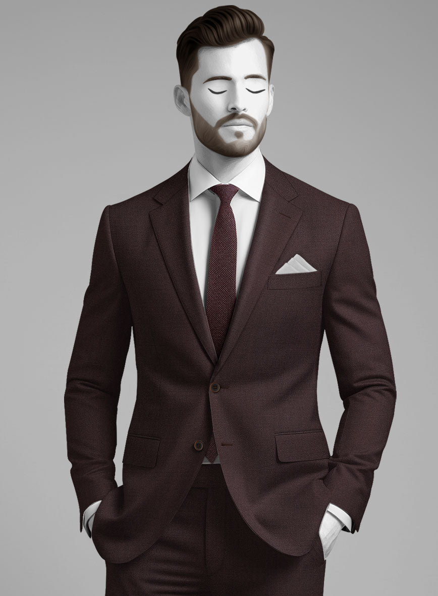Napolean Dark Wine Wool Suit - StudioSuits