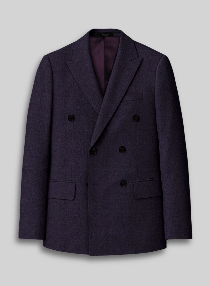 Napolean Eggplant Wool Double Breasted Suit - StudioSuits