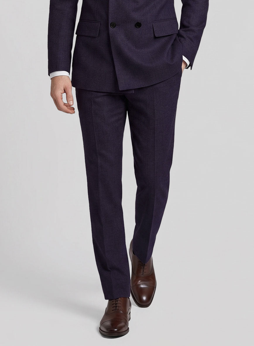 Napolean Eggplant Wool Double Breasted Suit - StudioSuits