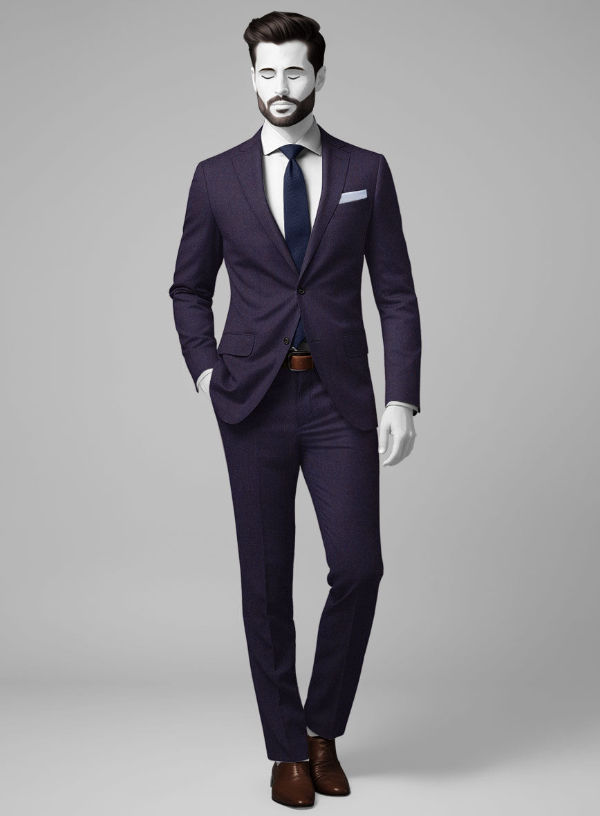 Napolean Eggplant Wool Suit - StudioSuits