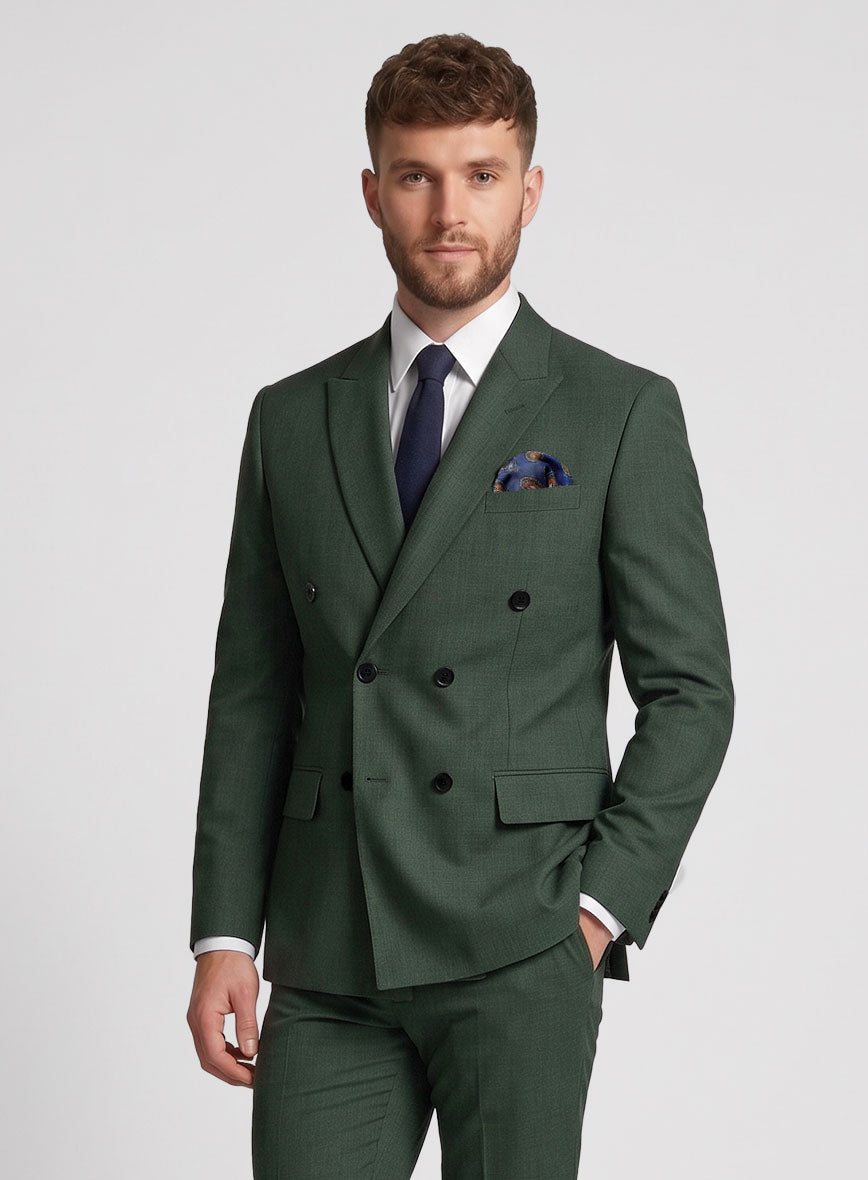 Napolean Green Wool Double Breasted Jacket - StudioSuits