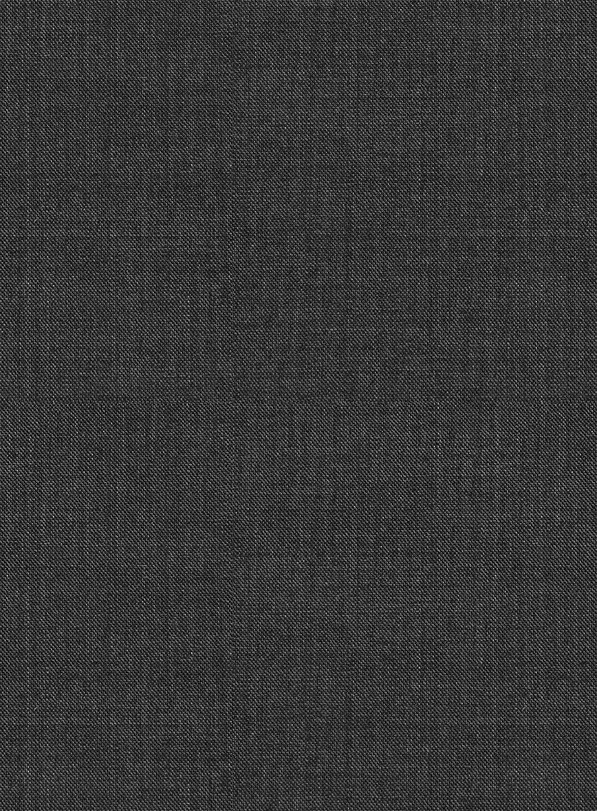Napolean Mid Charcoal Double Gurkha Wool Trousers - StudioSuits