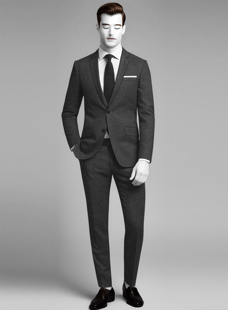 Napolean Mid Charcoal Wool Suit - StudioSuits