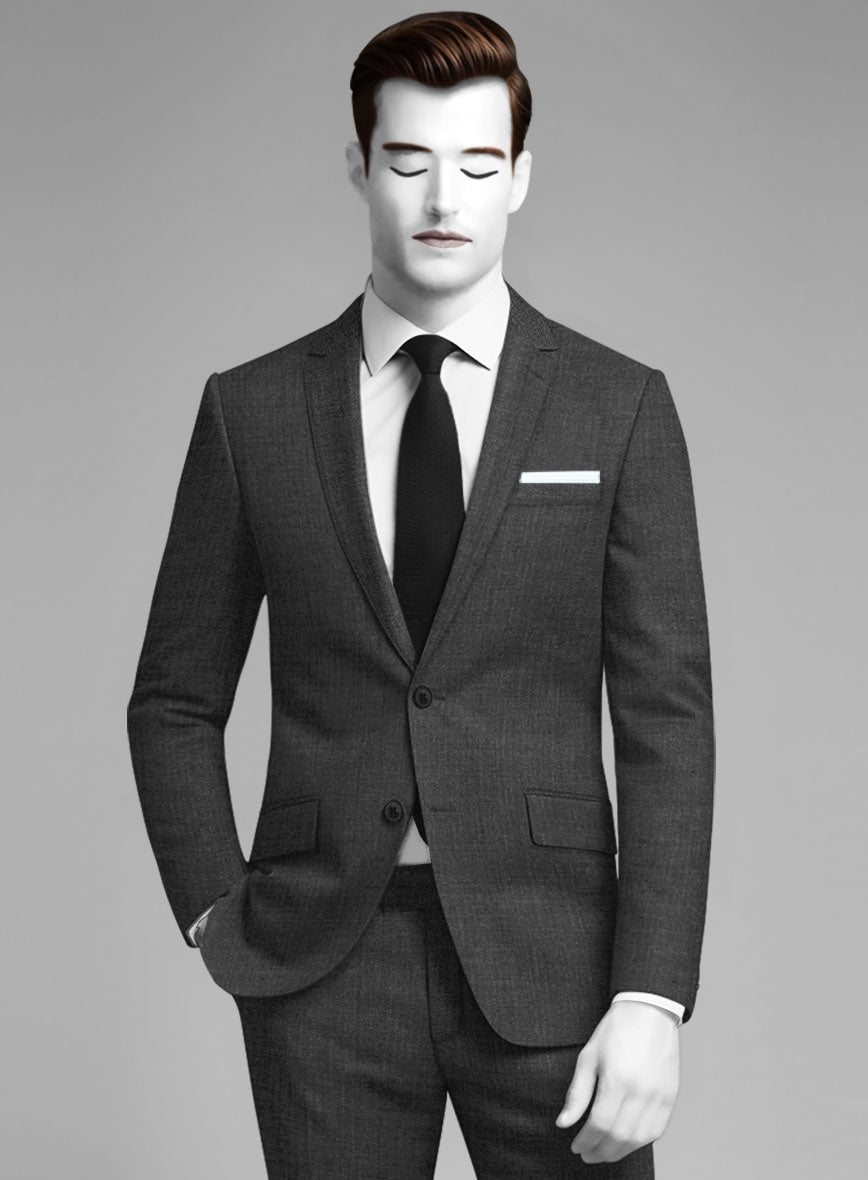 Napolean Mid Charcoal Wool Jacket - StudioSuits