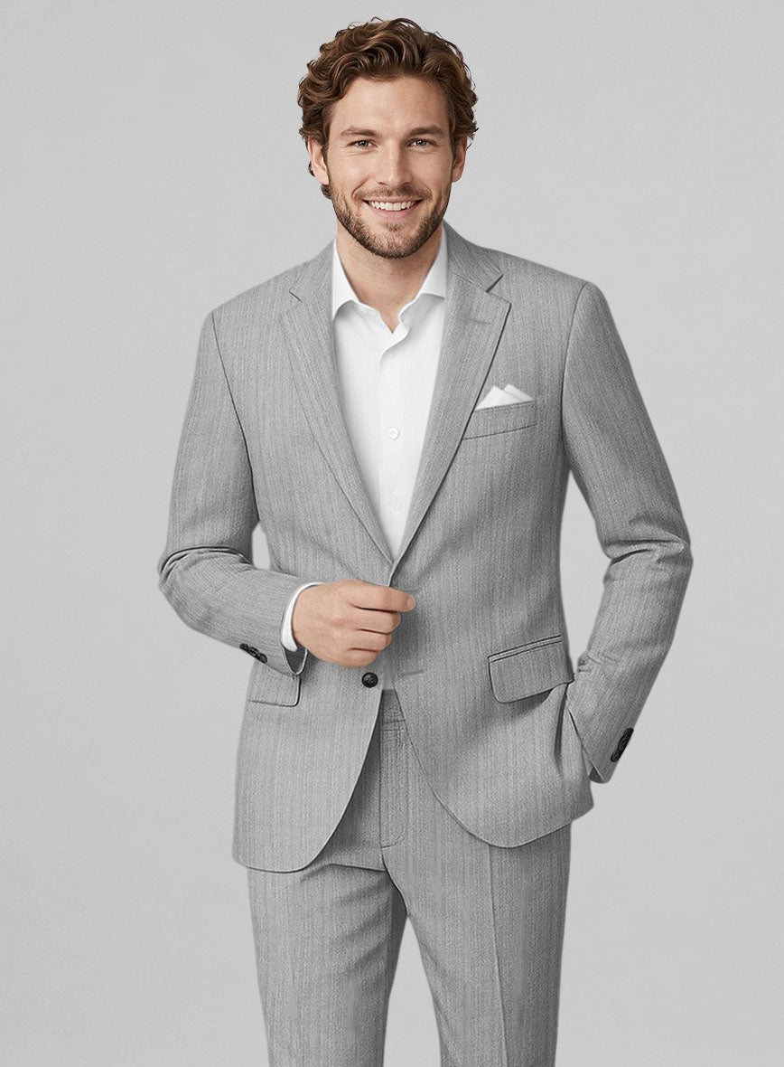 Napolean Monza Granite Herringbone Wool Jacket - StudioSuits
