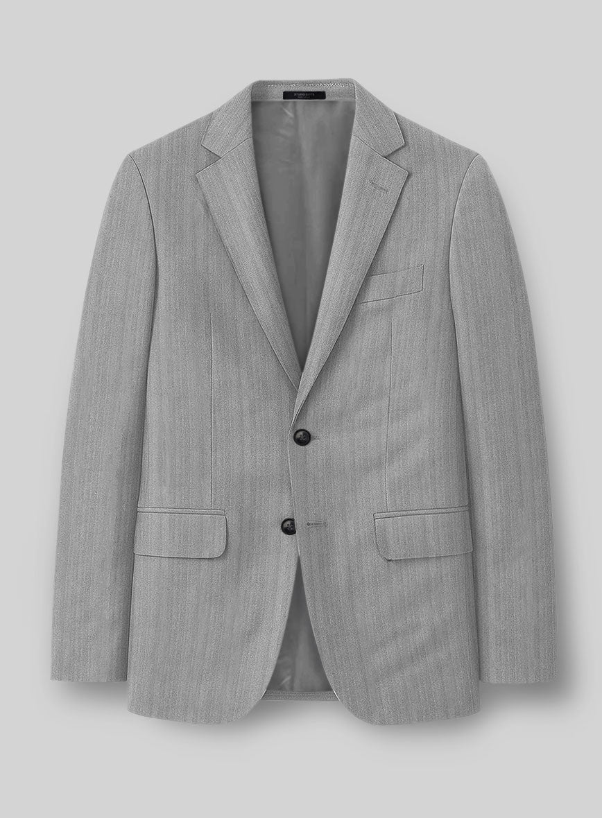 Napolean Monza Granite Herringbone Wool Suit - StudioSuits