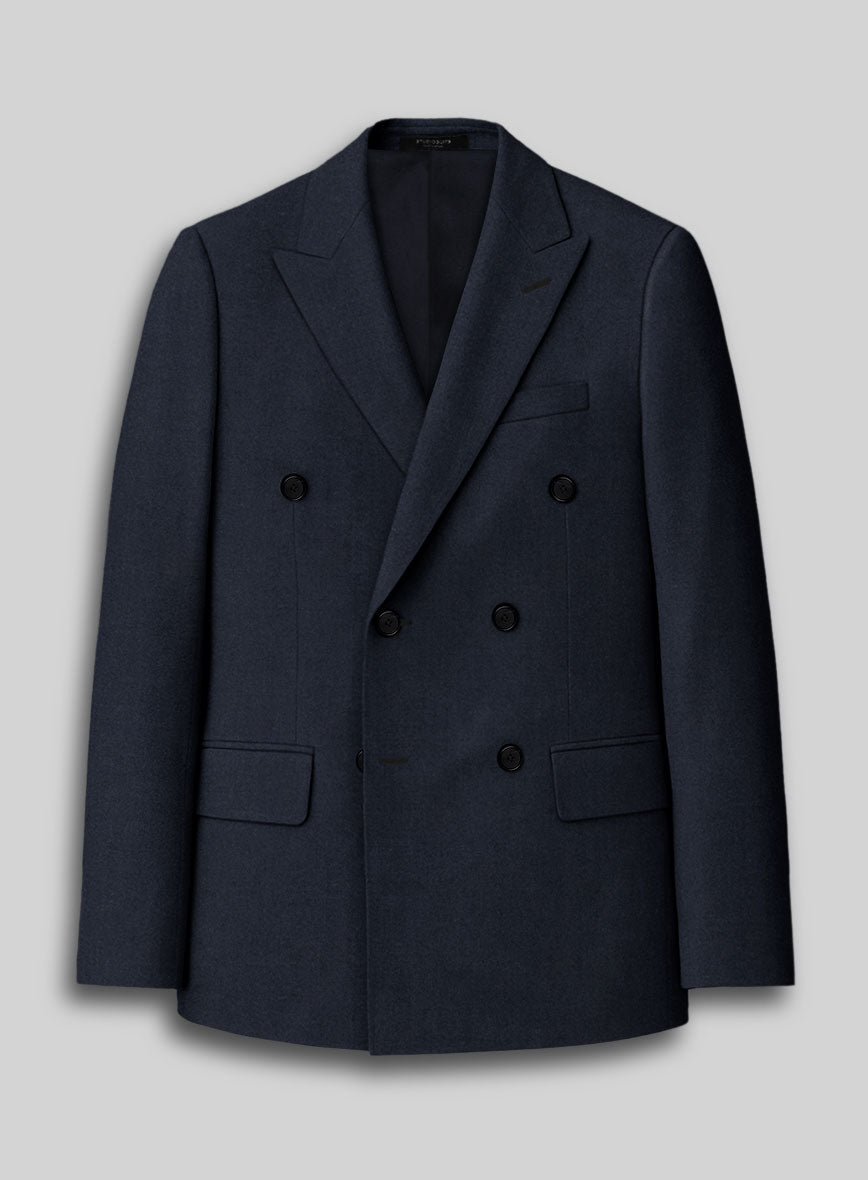 Napolean Navy Blue Wool Double Breasted Suit - StudioSuits