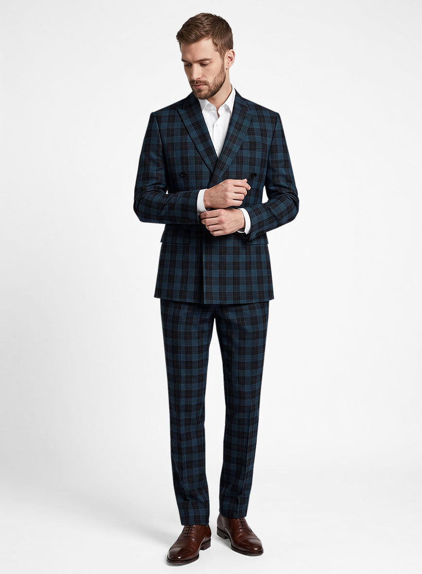 Napolean Oldo Blue Wool Double Breasted Suit - StudioSuits