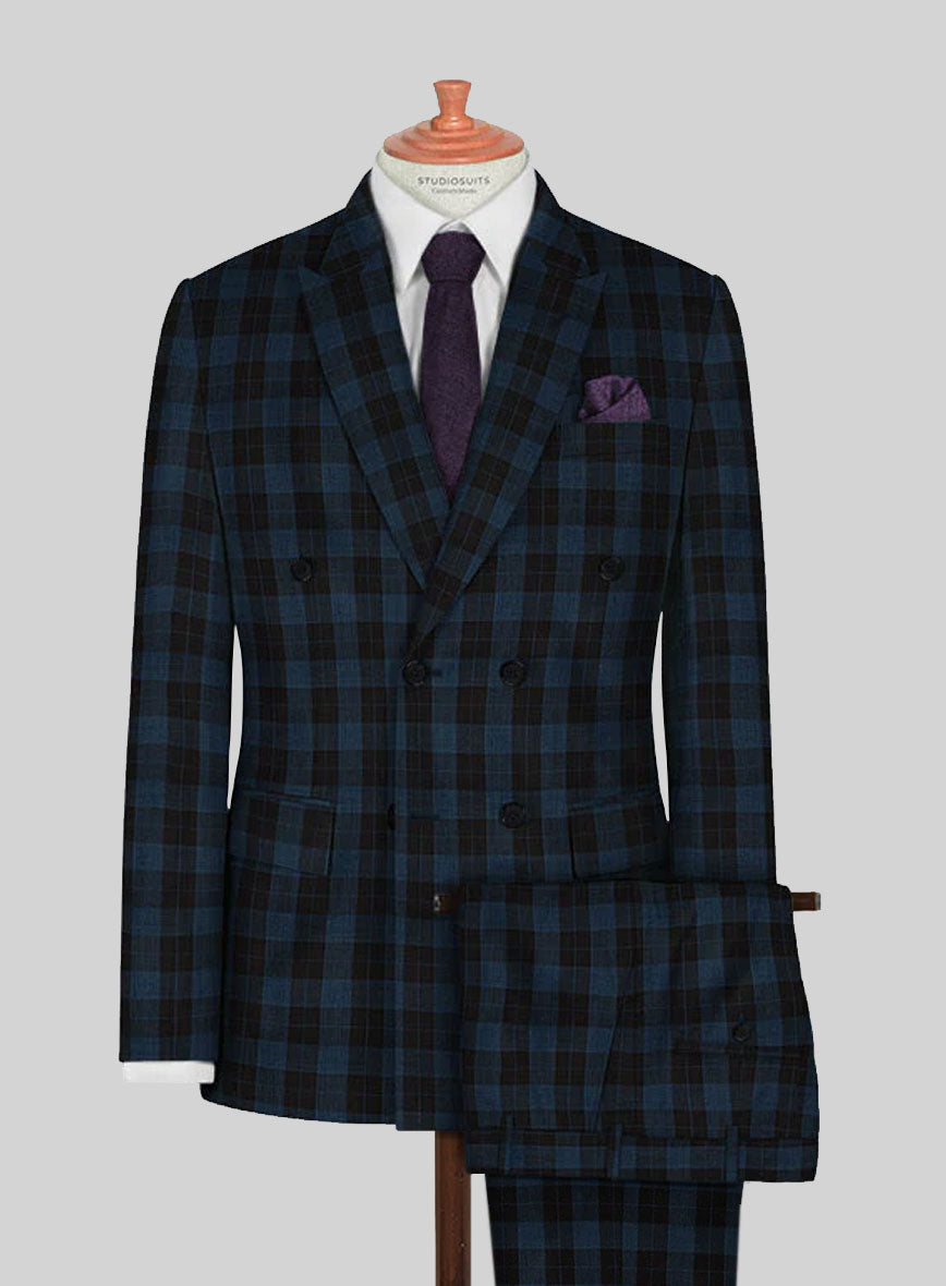Napolean Oldo Blue Wool Double Breasted Suit - StudioSuits