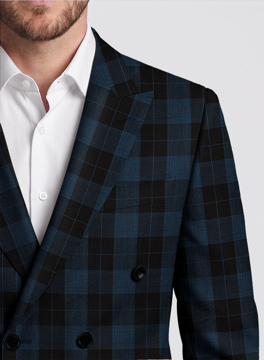Napolean Oldo Blue Wool Double Breasted Jacket - StudioSuits