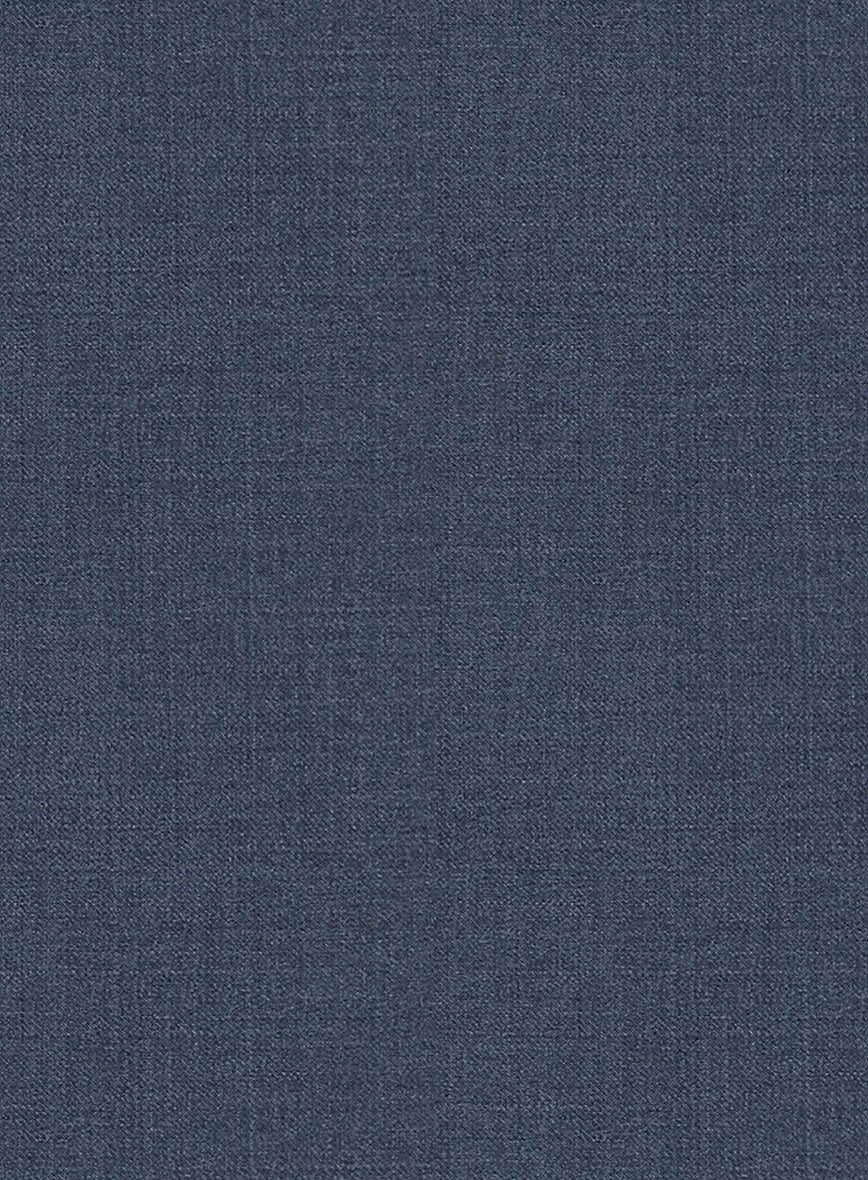 Napolean Slate Blue Wool Double Breasted Jacket - StudioSuits