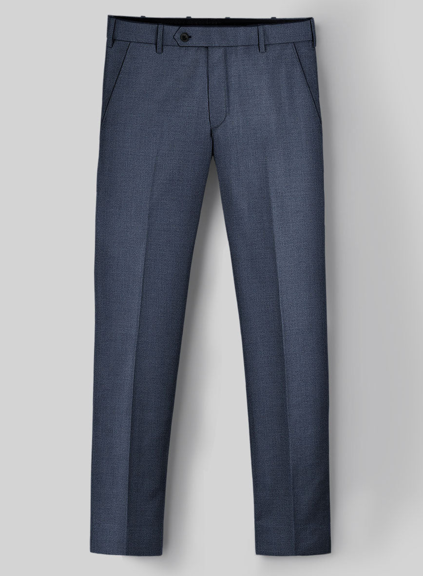 Napolean Slate Blue Wool Double Breasted Suit - StudioSuits