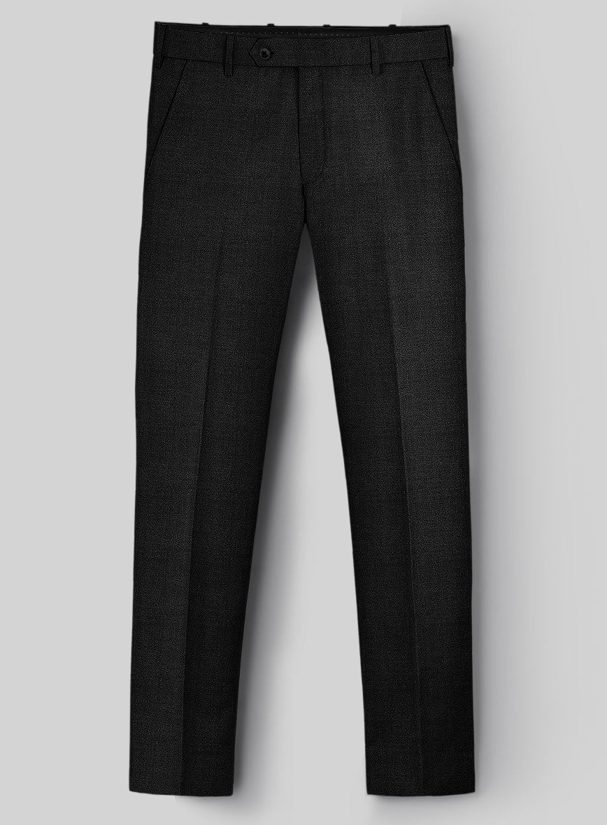Napolean Stone Black Wool Double Breasted Suit - StudioSuits
