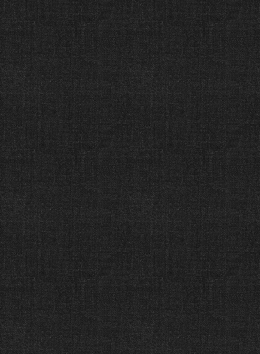 Napolean Stone Black Wool Double Breasted Suit - StudioSuits