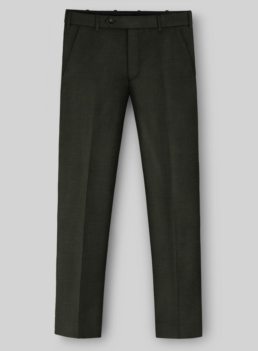 Napolean Stretch Olive Green Wool Suit - StudioSuits