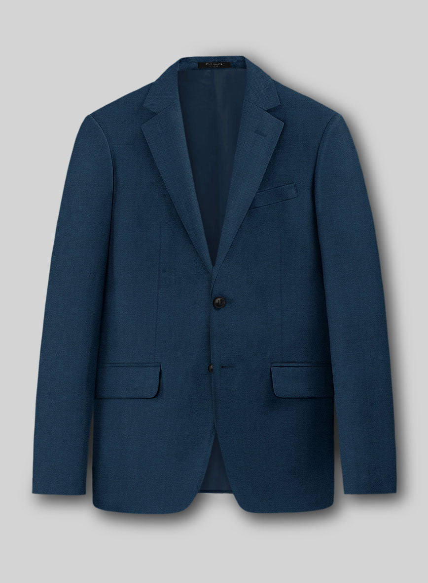 Napolean Stretch Powder Blue Wool Jacket - StudioSuits