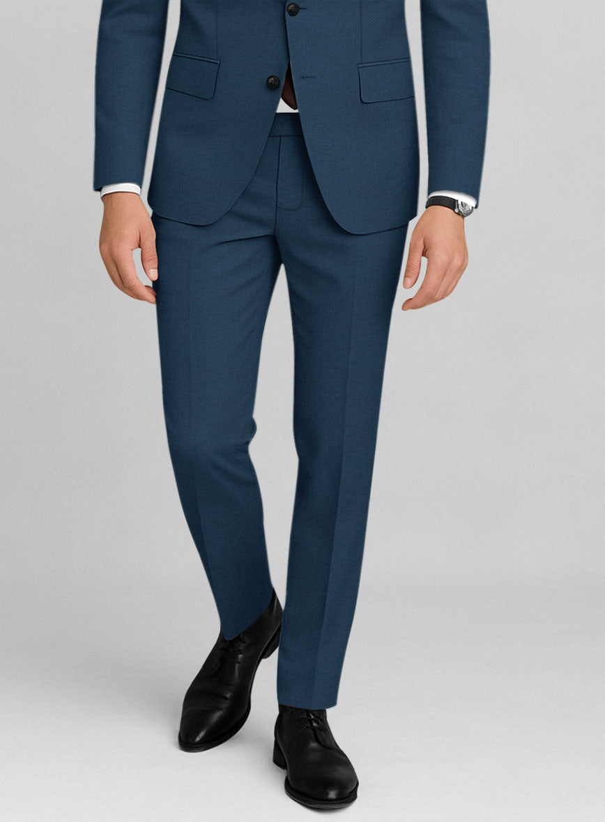 Napolean Stretch Powder Blue Wool Pants - StudioSuits