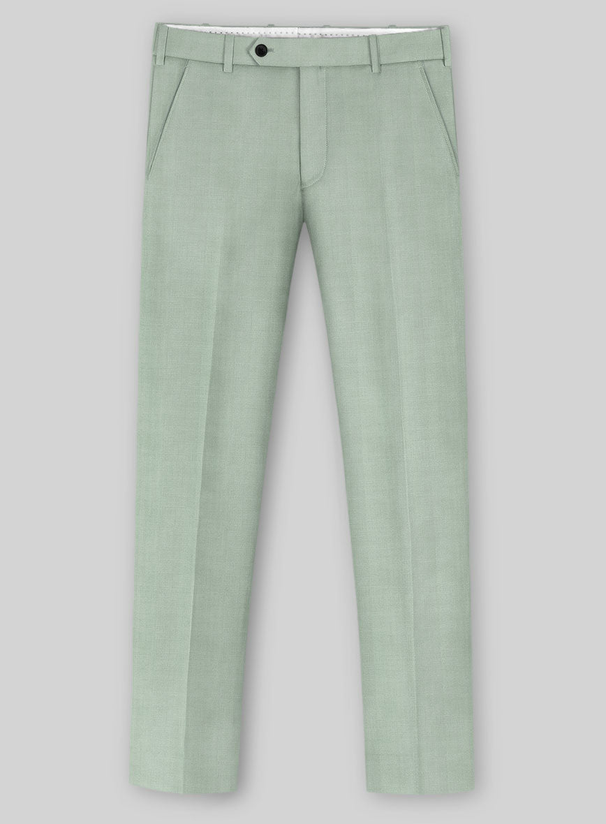 Napolean Stretch Sage Green Wool Pants - StudioSuits