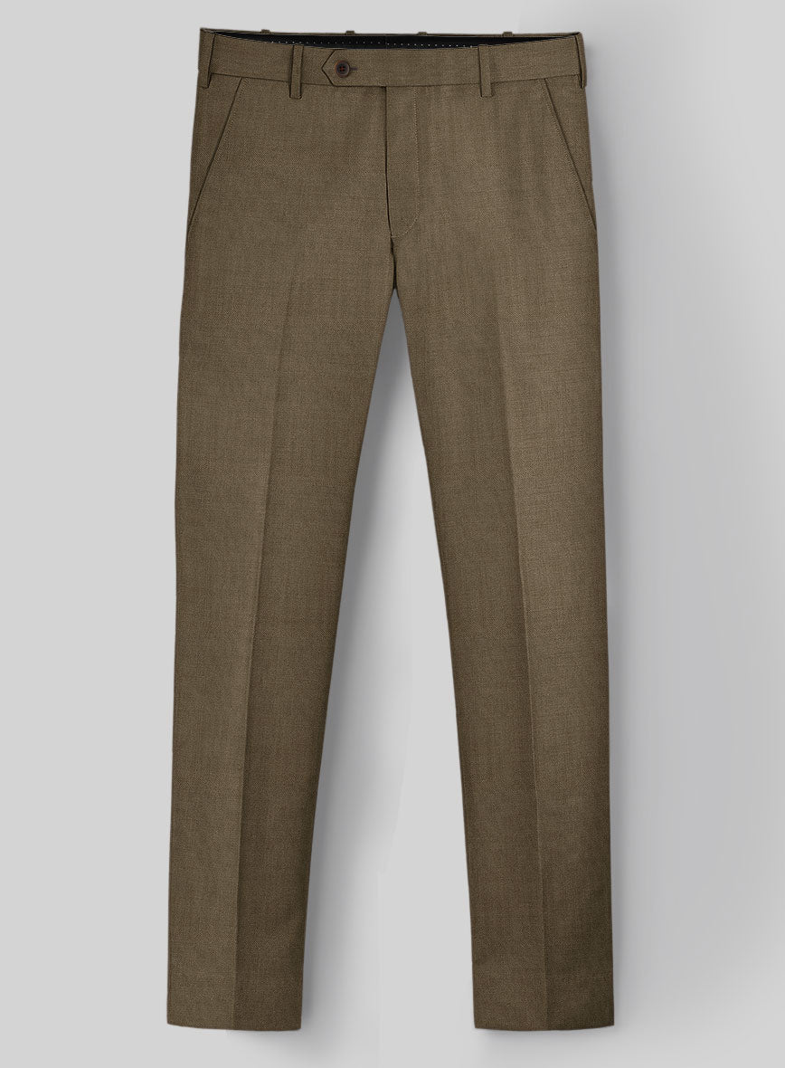 Napolean Tan Wool Pants - StudioSuits