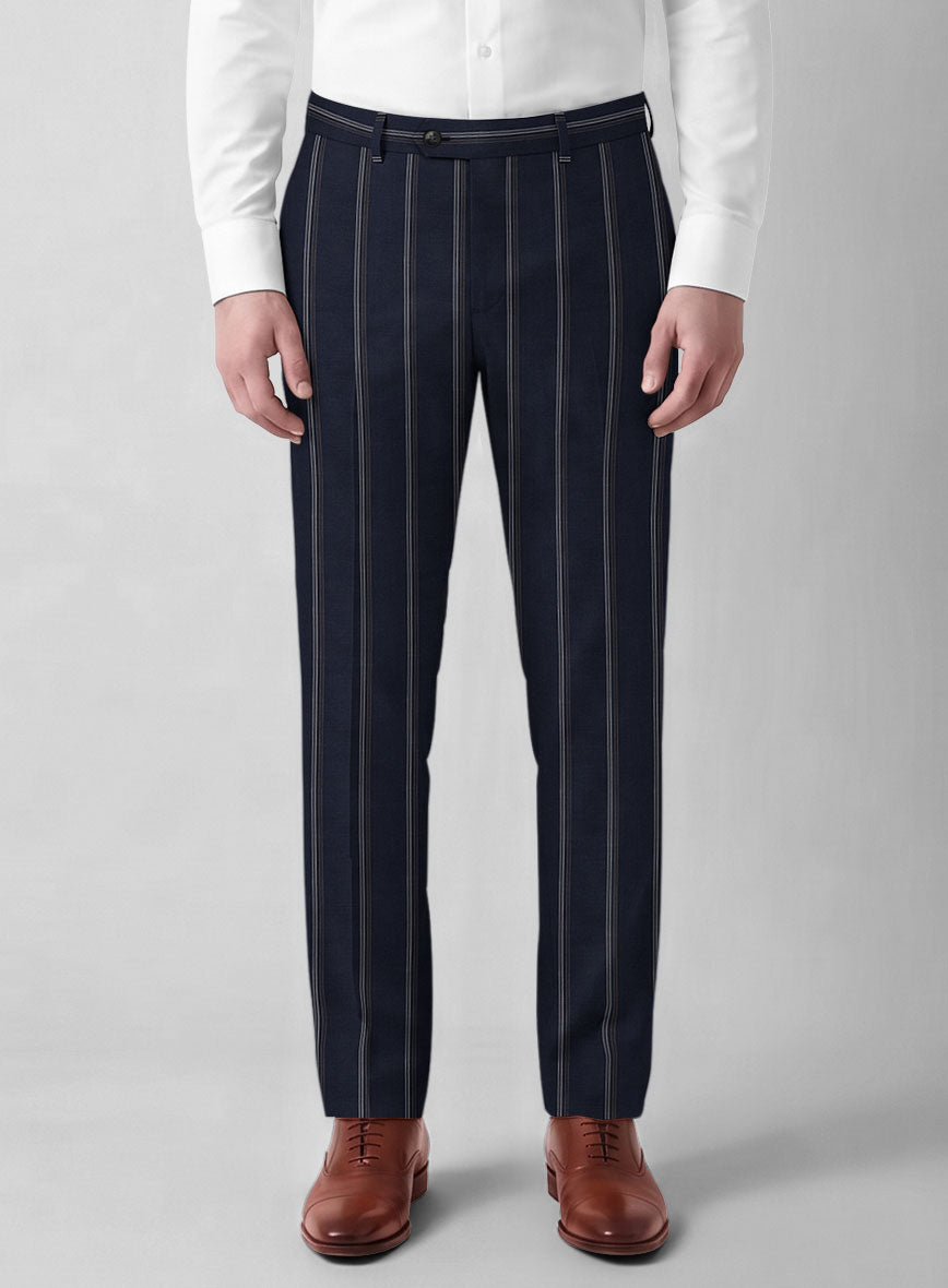 Napolean Valdoro Blue Wool Pants - StudioSuits