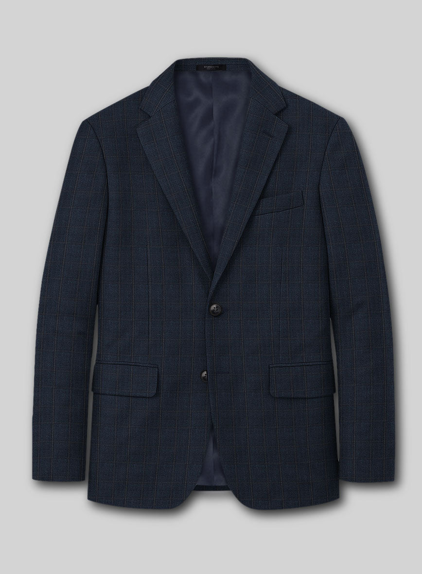 Napolean Vaughn Blue Wool Jacket - StudioSuits