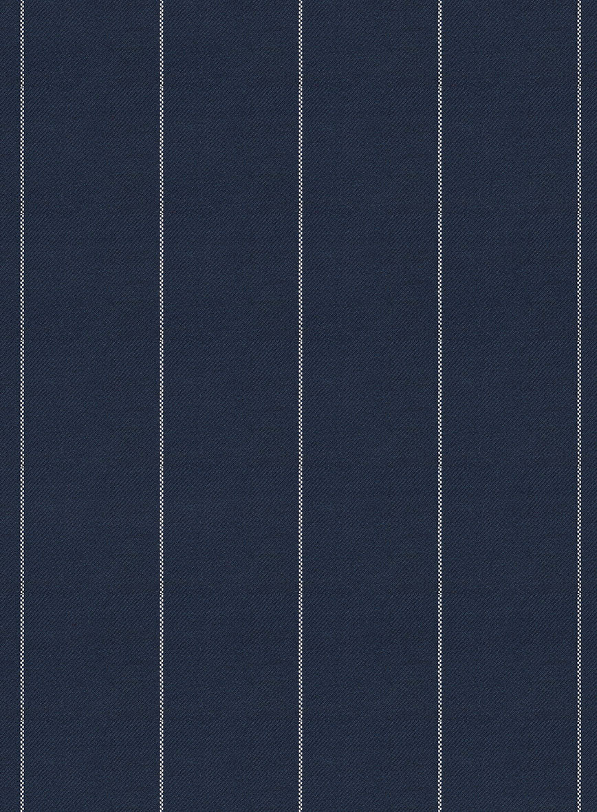 Napolean Wide Stripe Blue Wool Suit - StudioSuits
