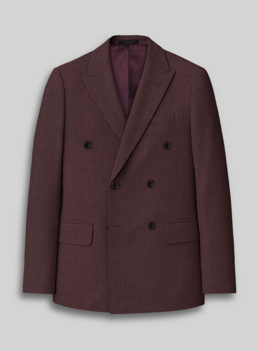 Napolean Wine Wool Double Breasted Suit - StudioSuits