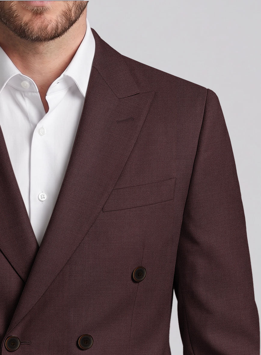 Napolean Wine Wool Double Breasted Suit - StudioSuits
