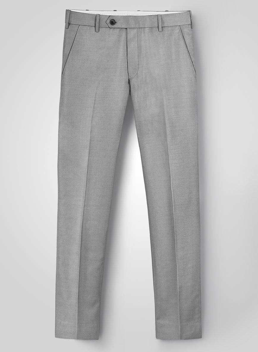 Napolean Worsted Light Gray Wool Double Breasted Suit - StudioSuits