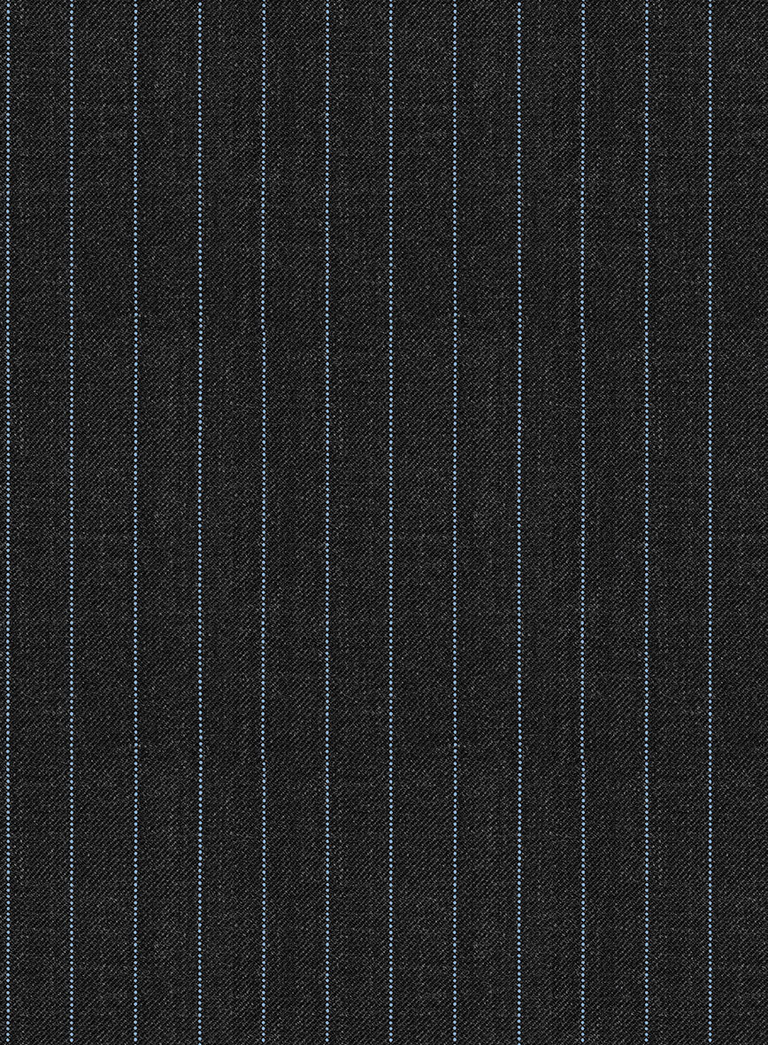 Napolean Abelino Stripe Black Wool Pants - StudioSuits