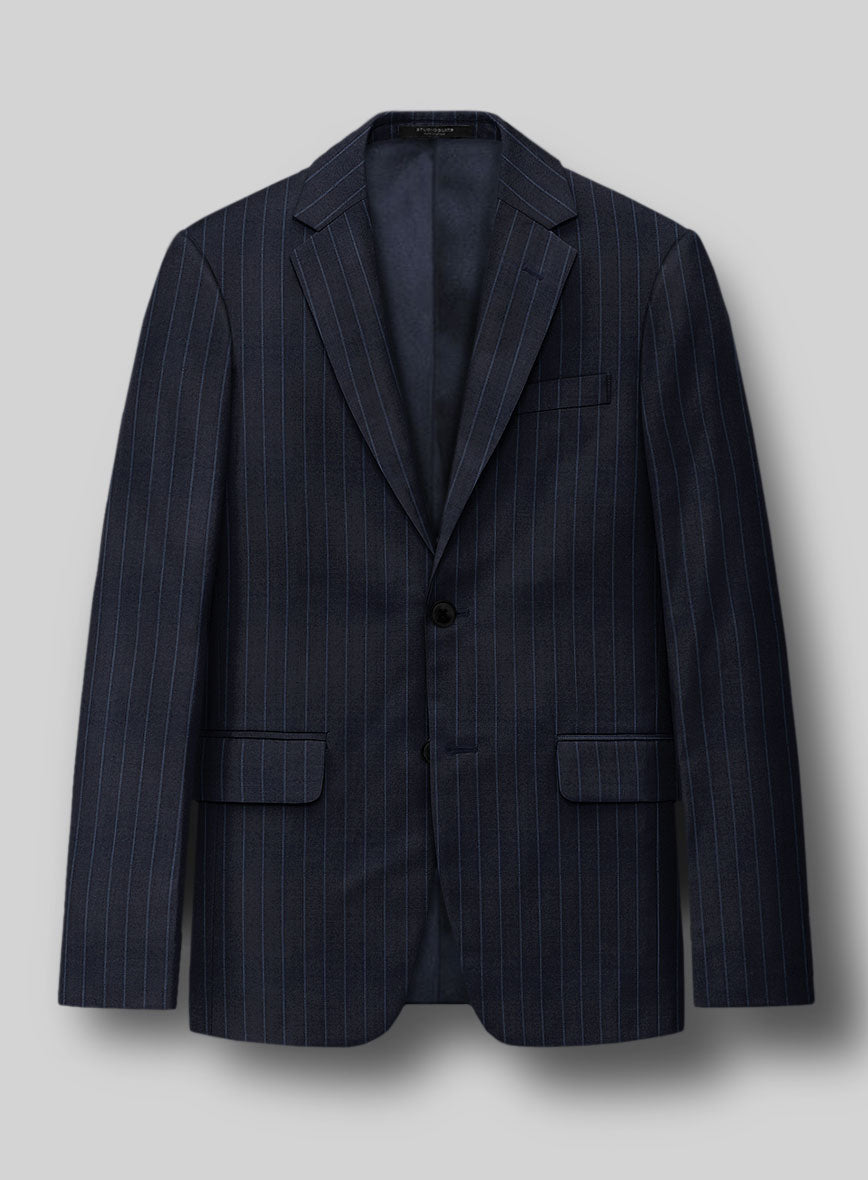Napolean Abelino Stripe Dark Blue Wool Jacket - StudioSuits