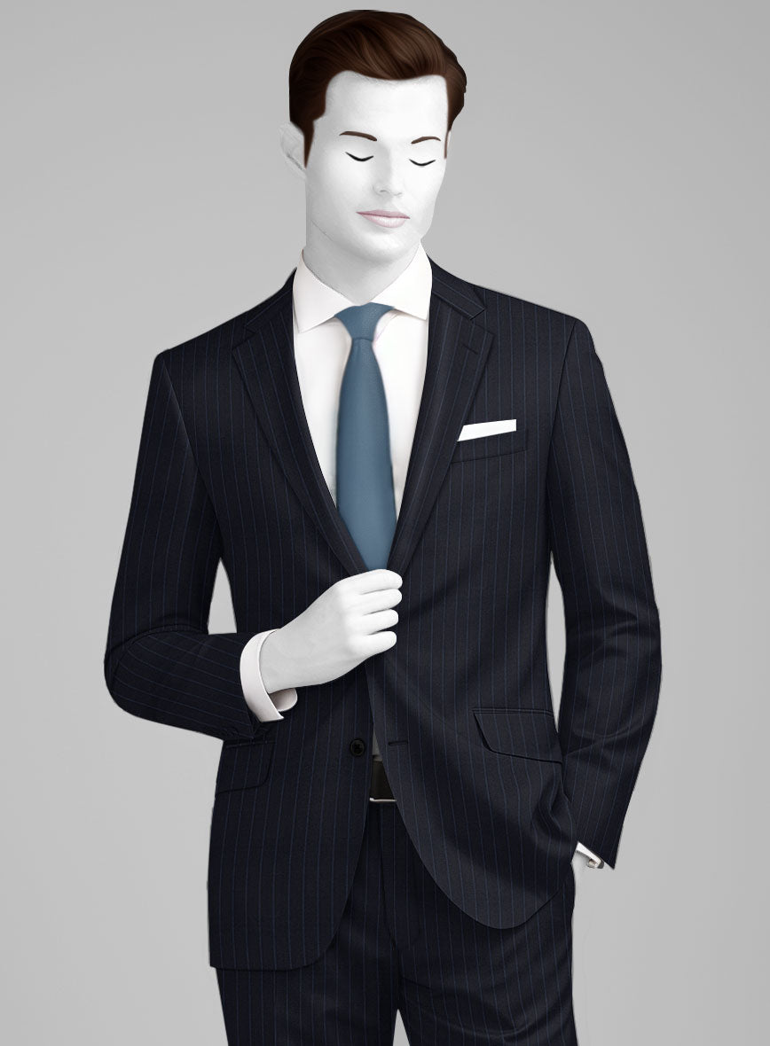 Napolean Abelino Stripe Dark Blue Wool Jacket - StudioSuits
