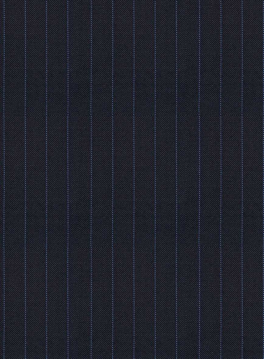 Napolean Abelino Stripe Dark Blue Wool Pants - StudioSuits