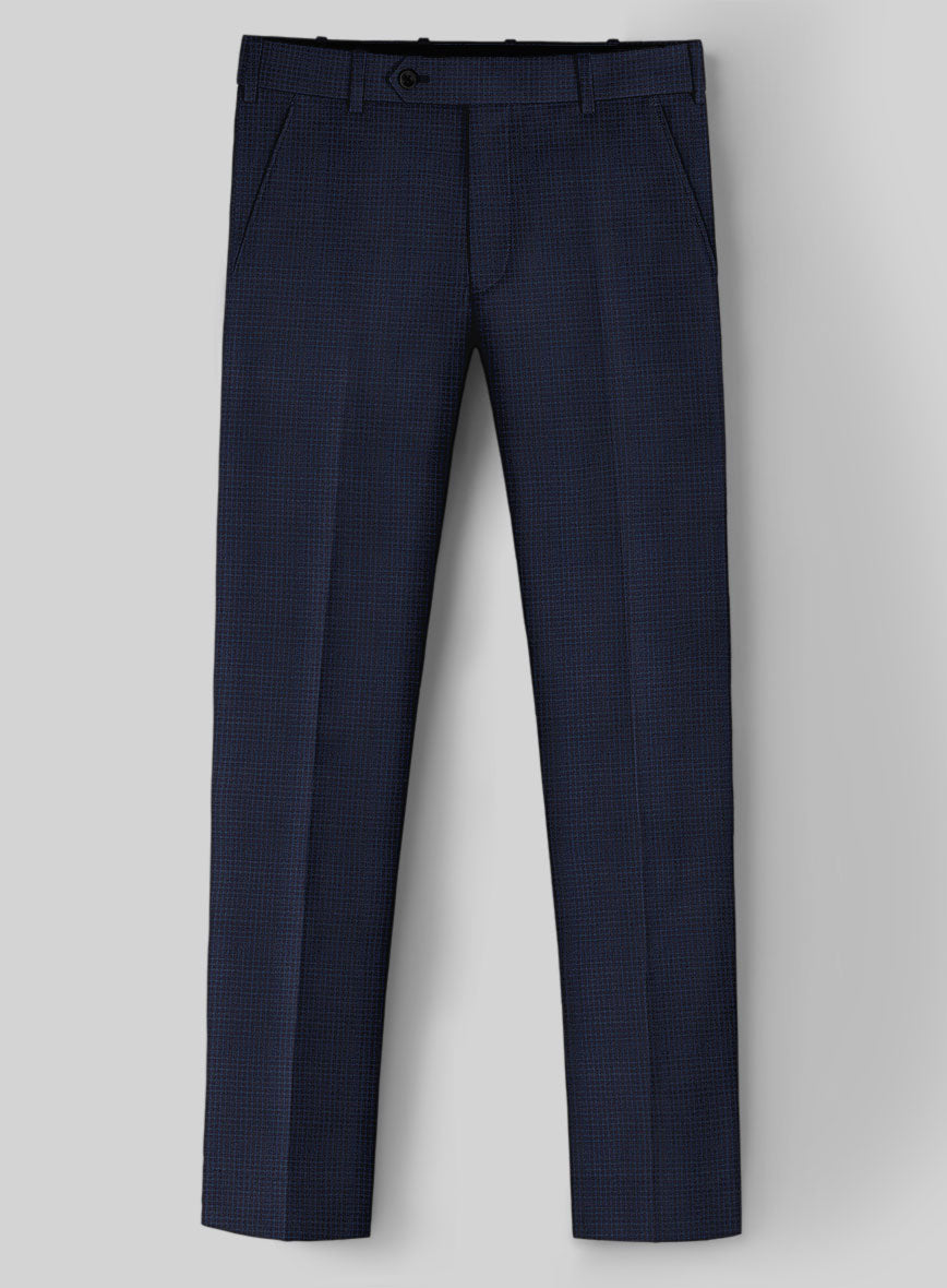 Napolean Alda Gingham Blue Wool Suit - StudioSuits