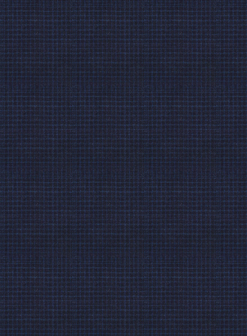 Napolean Alda Gingham Blue Wool Suit - StudioSuits