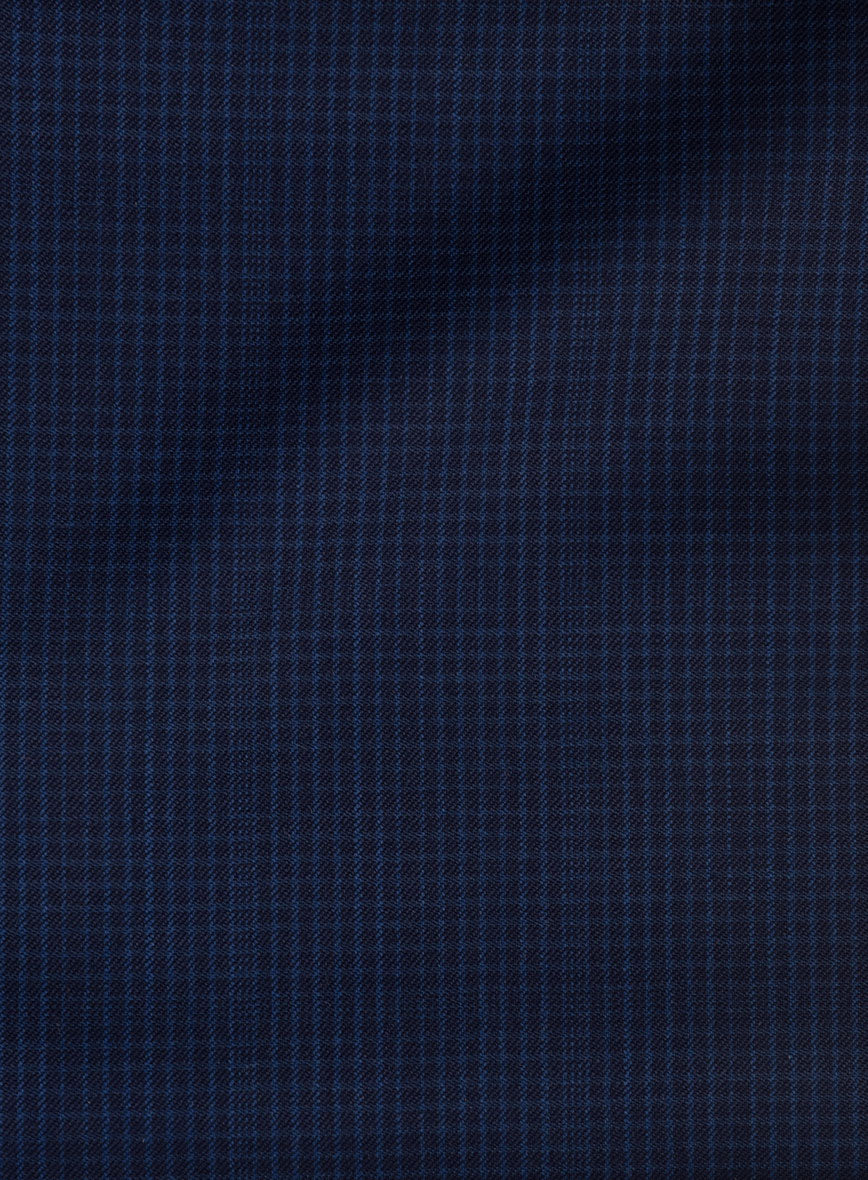 Napolean Alda Gingham Blue Wool Suit - StudioSuits