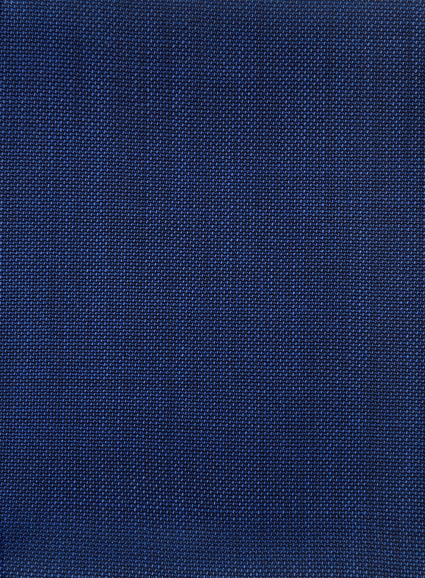 Napolean Arvett Basket Weave Blue Wool Pants - StudioSuits
