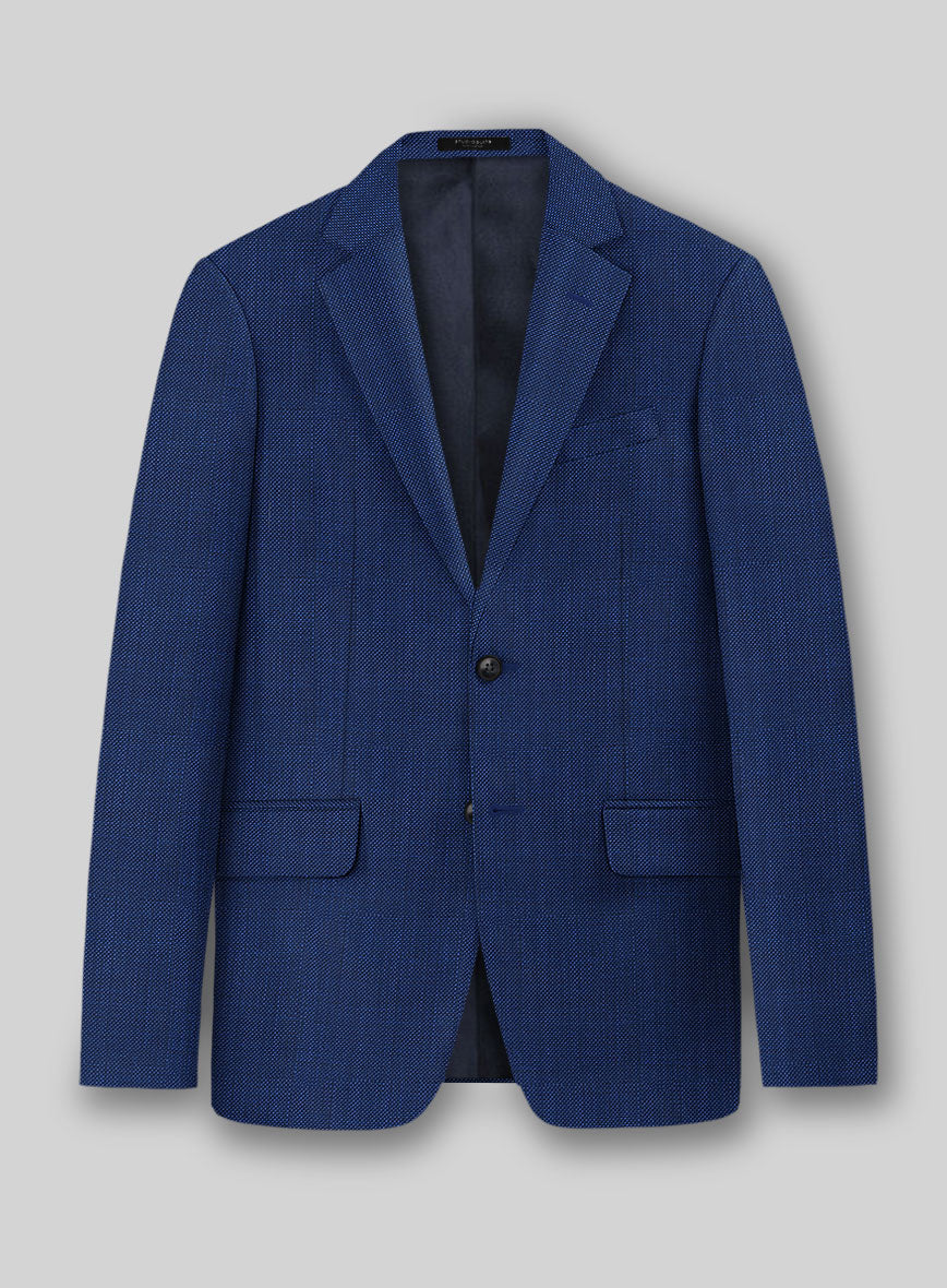 Napolean Arvett Basket Weave Blue Wool Jacket - StudioSuits