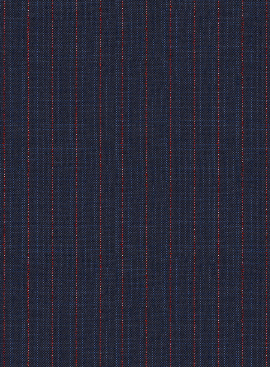 Napolean Argio Stripe Dark Blue Wool Pants - StudioSuits
