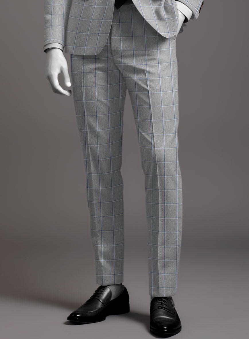 Napolean Aria Light Gray Wool Pants - StudioSuits