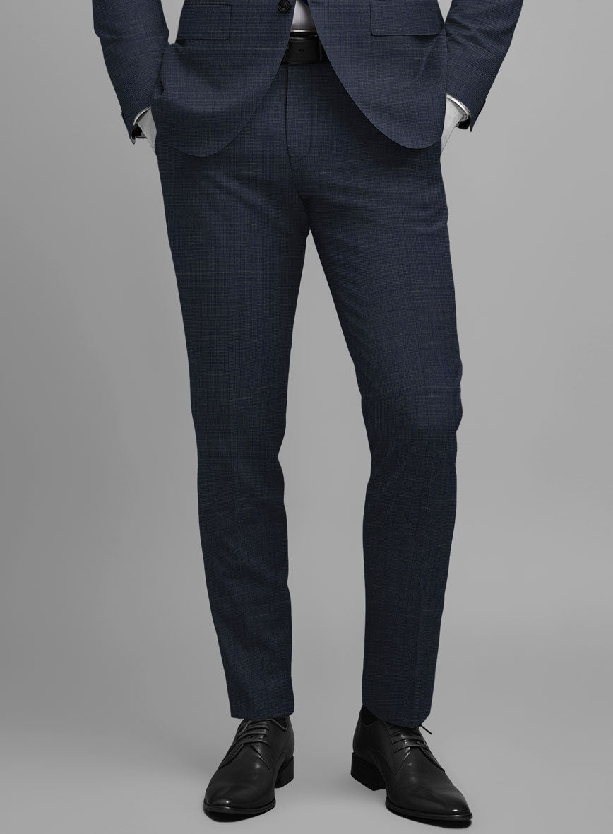 Napolean Ariel Nailhead Blue Wool Suit - StudioSuits