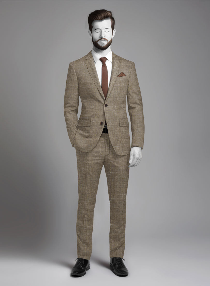 Napolean Ariel Nailhead Brown Wool Suit - StudioSuits