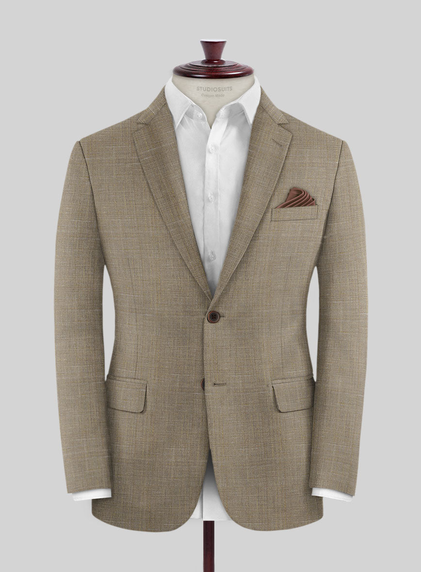 Napolean Ariel Nailhead Brown Wool Suit - StudioSuits