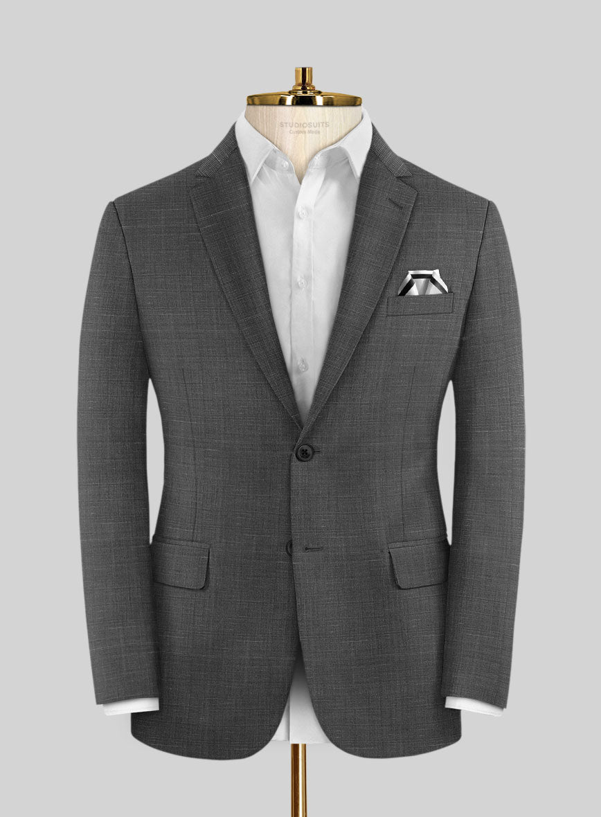 Napolean Ariel Nailhead Charcoal Wool Jacket - StudioSuits