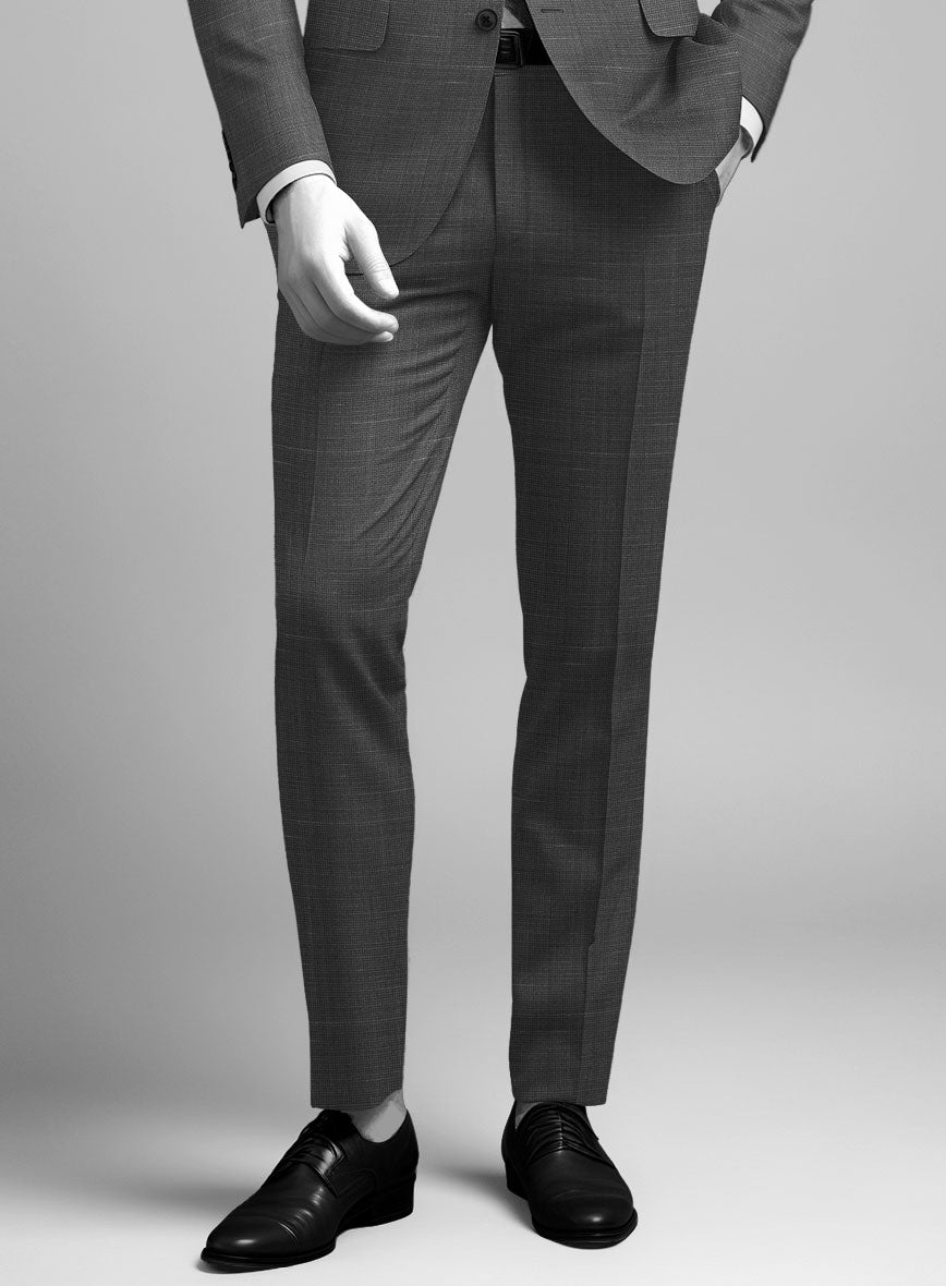 Napolean Ariel Nailhead Charcoal Wool Suit - StudioSuits